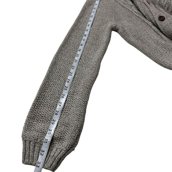 Asos Gray Fisherman Knit Button Front Cardigan Sweater Mens Medium Cozy Casual - Picture 8 of 10